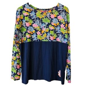 Lilly Pulitzer x Disney Finn Long-Sleeve T-shirt In Mickey/Minnie Aegean Navy M